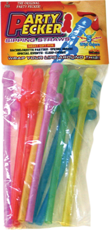 Party Pecker Sipping Straws (Coloured)