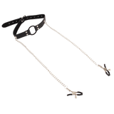 Breathable O-ring Gag with Nipple Clamps