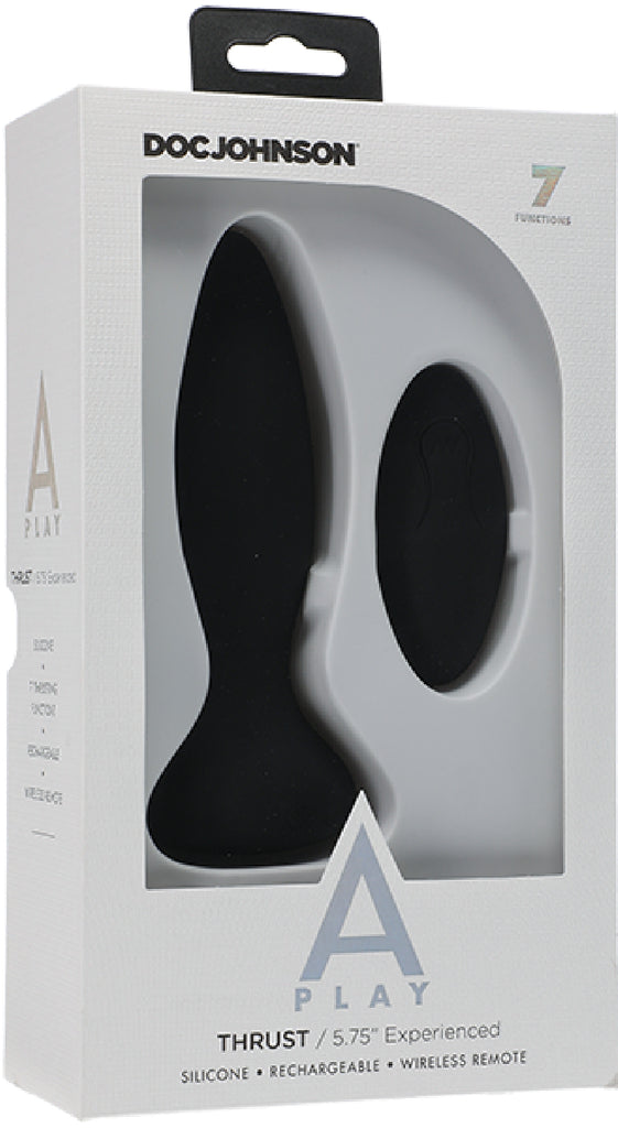 Thrust - Experienced - Rechargeable Silicone Anal Plug With Remote (Black)