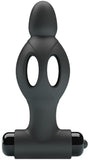 Silicone Vibrating Anal Plug (Black)