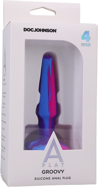 Groovy - Silicone Anal Plug - 4 Inch - Berry