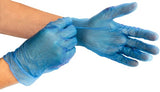 100 X Disposable Vinyl Gloves - Blue