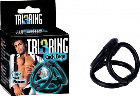 Tri 3 Ring Cock Cage (Black)