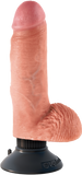7" Vibrating Cock With Balls (Flesh)