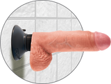7" Vibrating Cock With Balls (Flesh)
