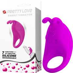 Rechargeable  Rabbit Vibrator Cockring (Purple)
