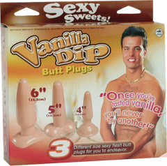 Vanilla Dip Butt Plugs (Flesh)