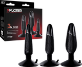 Xplorer Anal Training Butt Plug Kit (Ribbed) (Black)