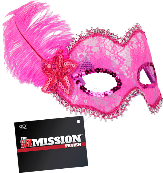 Feathered Masquerade Masks (Pink)