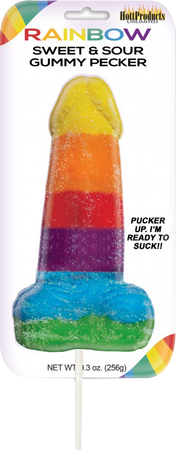 Sweet & Sour Jumbow Rainbow Gummy Cock Pop