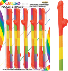 Rainbow Pecker Straws (10 Pack)